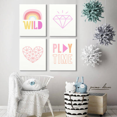 Play Time (Set of 4) Nursery Poster Wall Art
