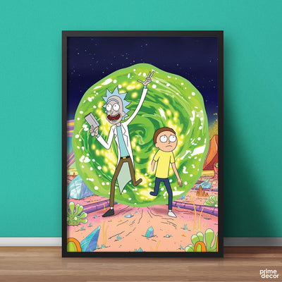 Rick and Morty Exiting Portal | Movie Poster Wall Art