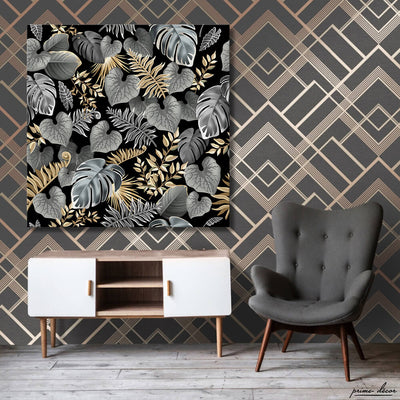 Seamless Abstract Tropical Pattern (Single Panel) Square Wall Art