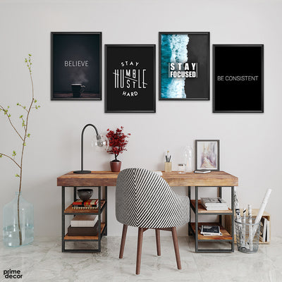 Motivation Messages (4 Panel) Office Wall Art