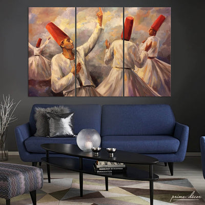 Spiritual Dancers #5 (3 Panel) Wall Art