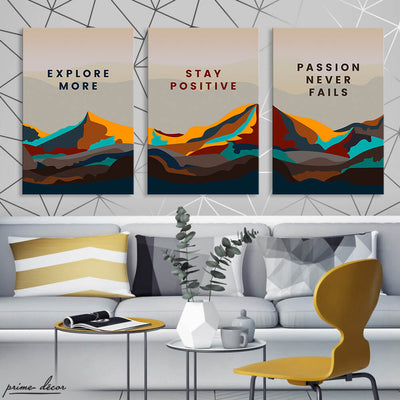 Stay positive (3 Panel) Nordic Wall Art