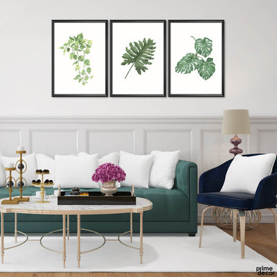 Variety of Green Leaves (3 Panel) Floral Wall Art