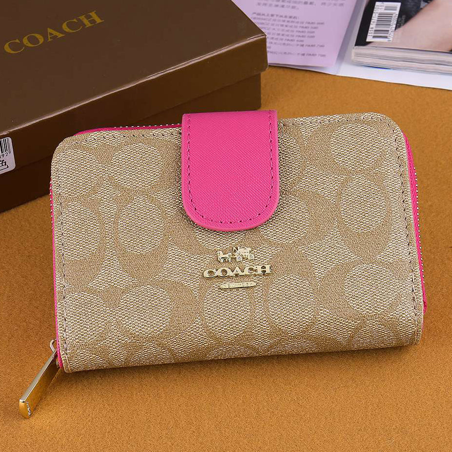 Coach Bag Fashion Short Zip Wallet Card Holder Clutch