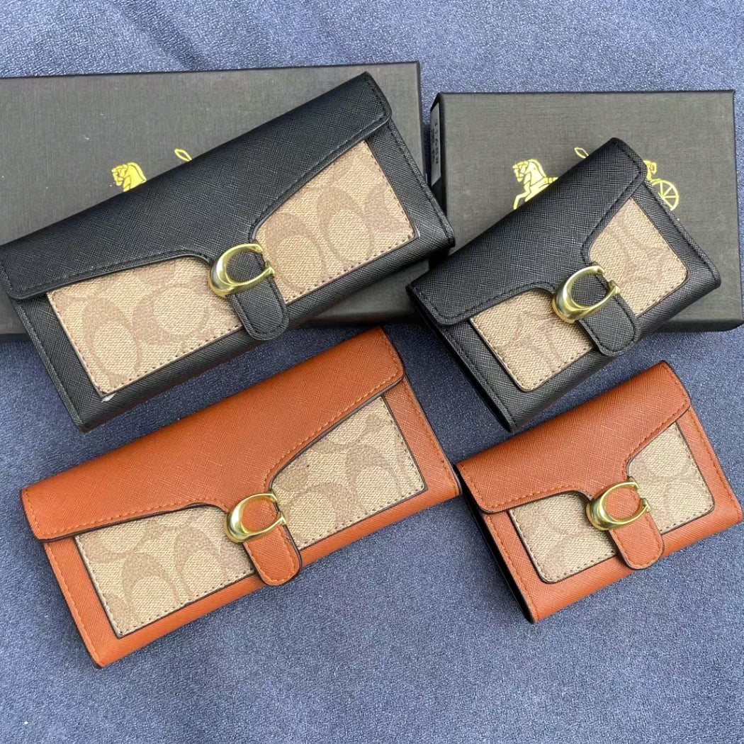 Coach Fashion Patchwork Long Wallets Short Wallets Card Holders 