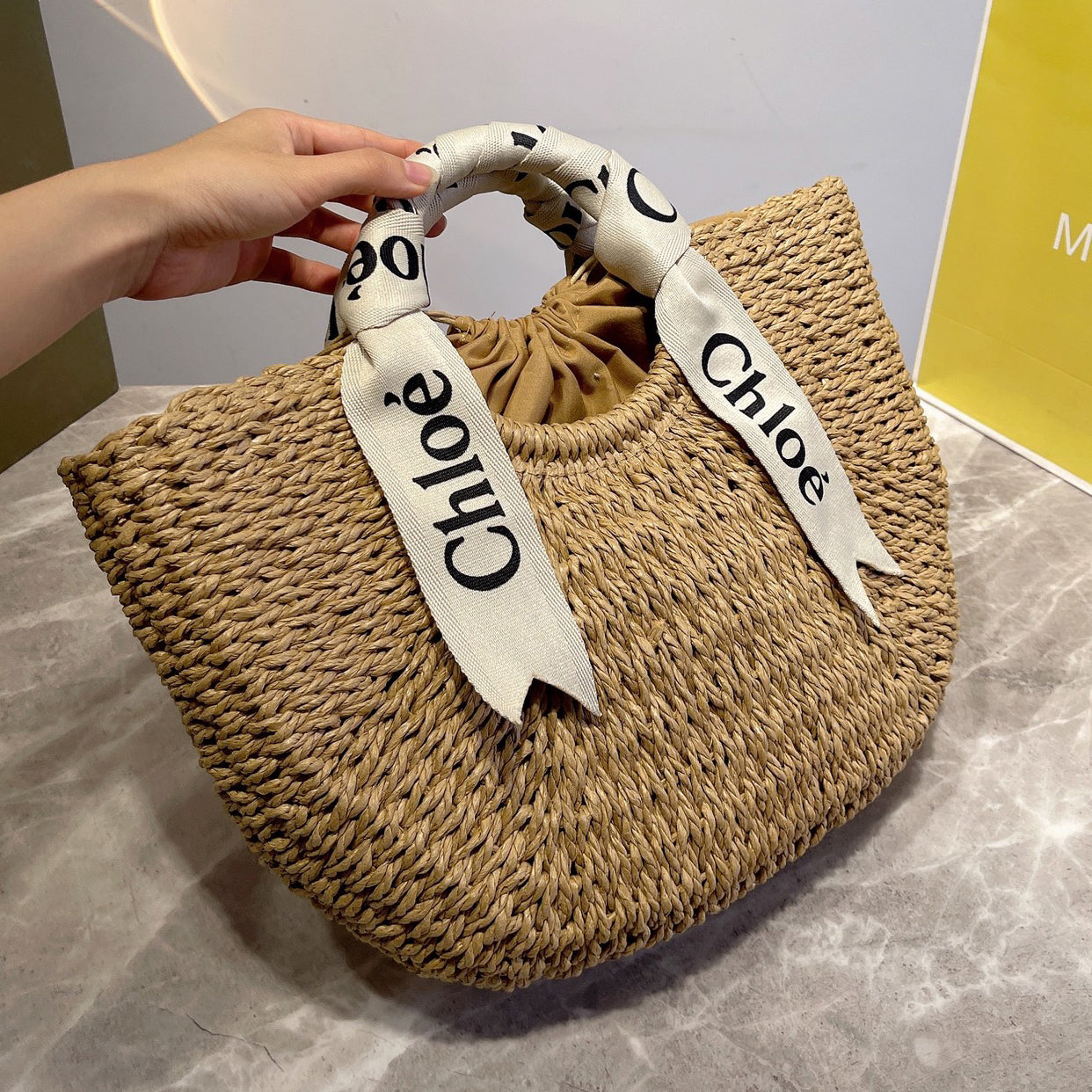 Chloe Fashion Womens Woven Tote Bag Shoulder Bag Shopping Bag