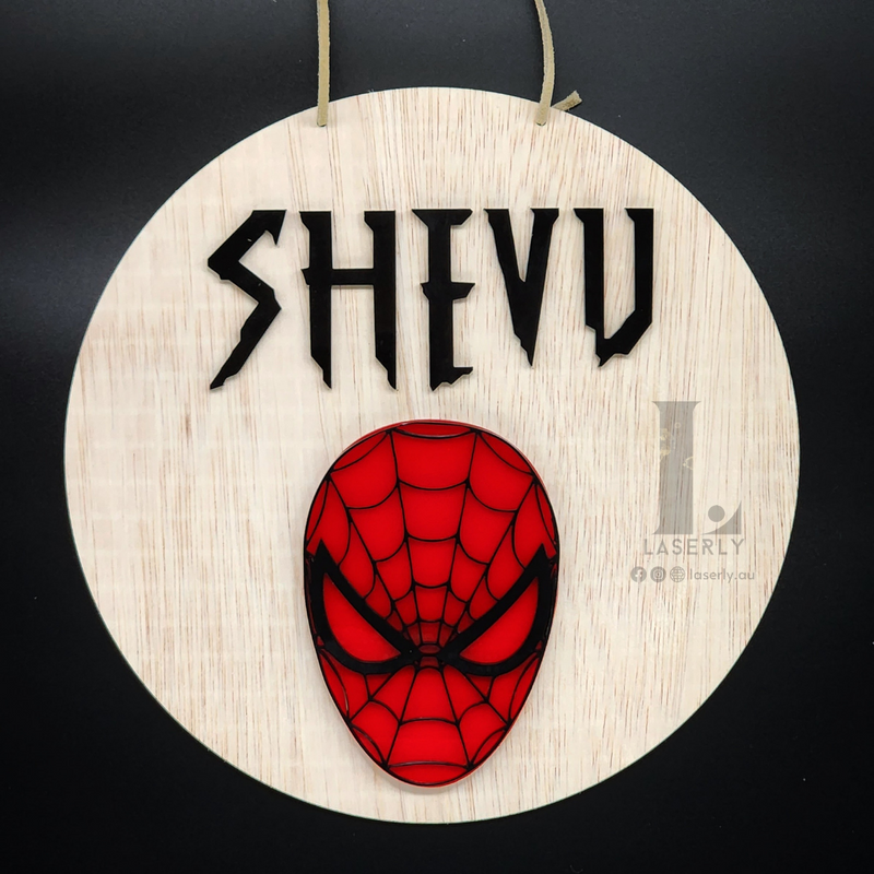 Spider man nursery door sign – LASERLY