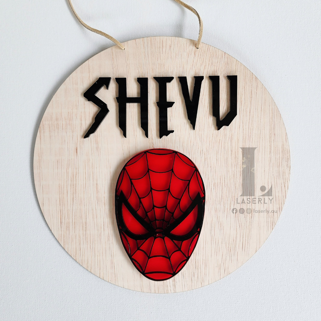 Spider man nursery door sign – LASERLY