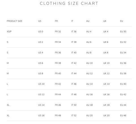 Louis Vuitton Men's Size Chart