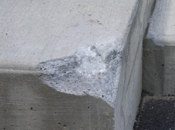 Damaged Concrete Step Before Repair