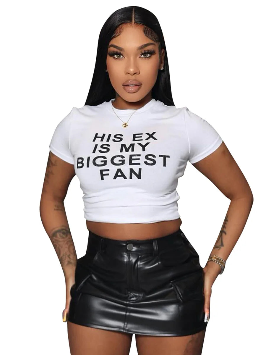 Hipster White Slogan Printed T-Shirts for Evening Party Streetwear