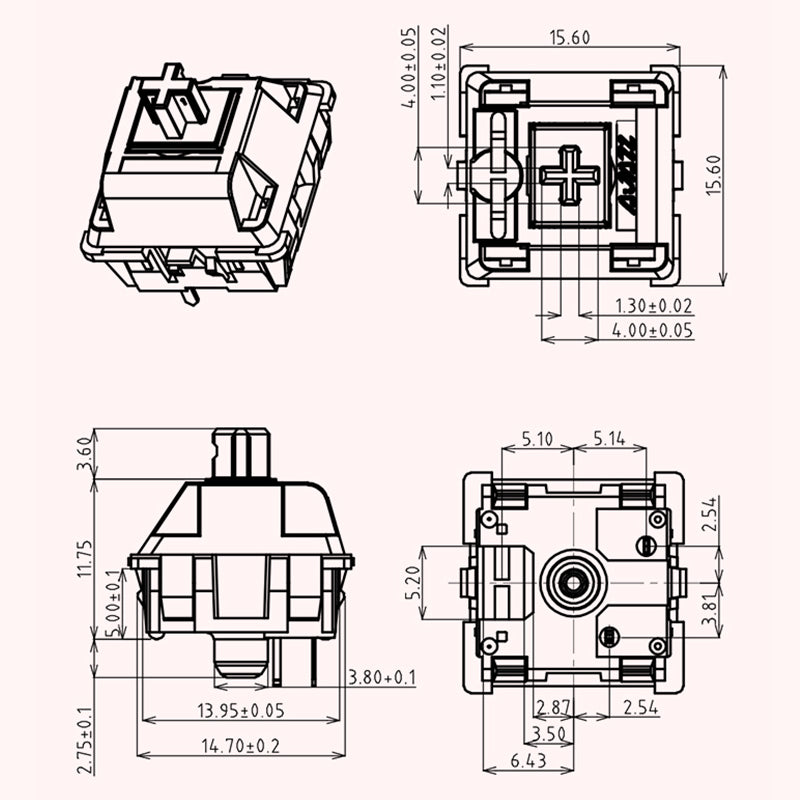 Ajazz Diced Fruit Switch Set - Peach Switch details