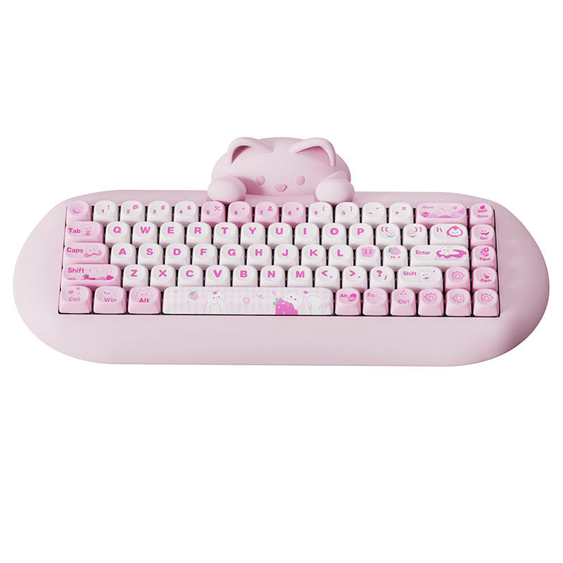 ACGAM C68 Kawaii Cat Hi-Fi Mechanical Keyboard Pink / Cocoa Cream Early Bottoming Linear