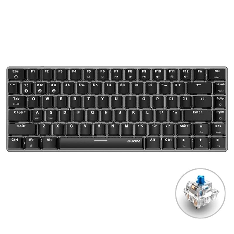 Ajazz AK33 Hot-swappable Mechanical Keyboard Black / Wireless - Single Color Backlit / Ajazz Red Linear