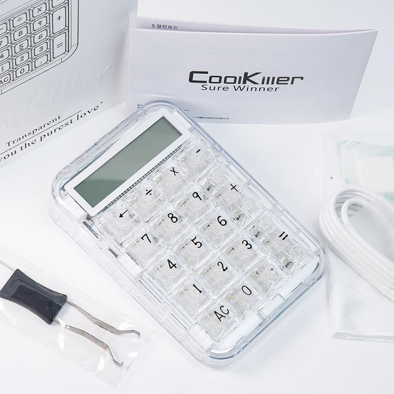 CoolKiller PolarBear 2 in-1 Transparent Calculator & Number Pad Mechanical Keyboard Ice Blade Linear