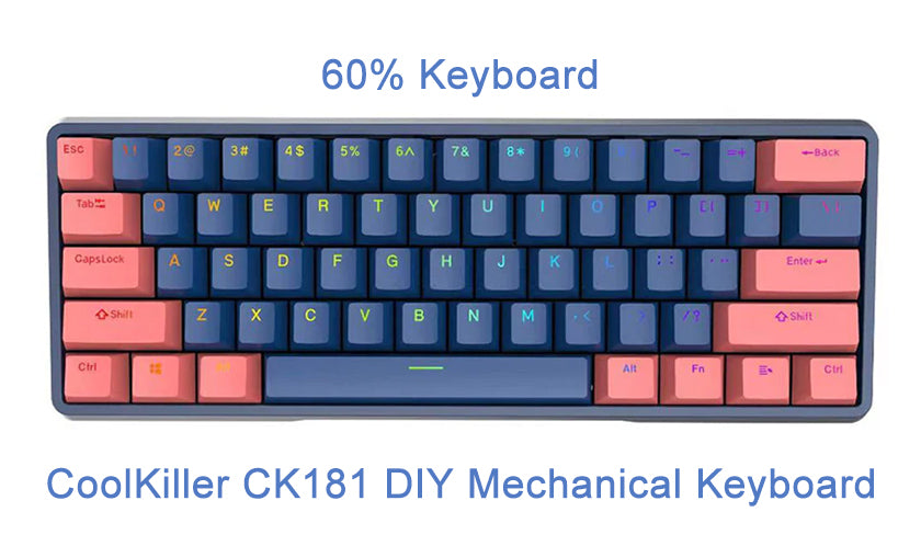 CoolKiller CK181 Mini clavier mécanique bricolage bleu - WhatGeek