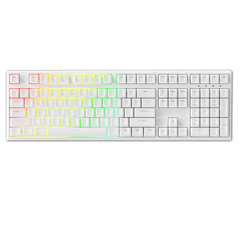 DAGK 5108 Full Size RGB Hot Swap Wired Mechanical Keyboard White / Red Linear