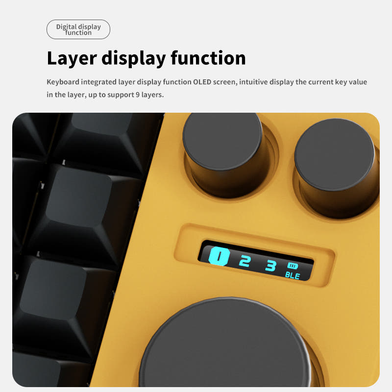 DOIO KB16B-02 Macro Keyboard Updated Macro Pad Light Gray / Gateron G Yellow Pro Linear