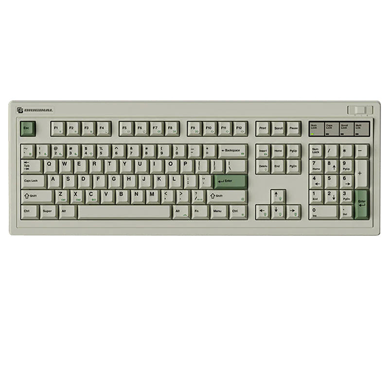 FL·ESPORTS OG104 Retro Wireless Mechanical Keyboard White / MX Ice Mint V2 Linear