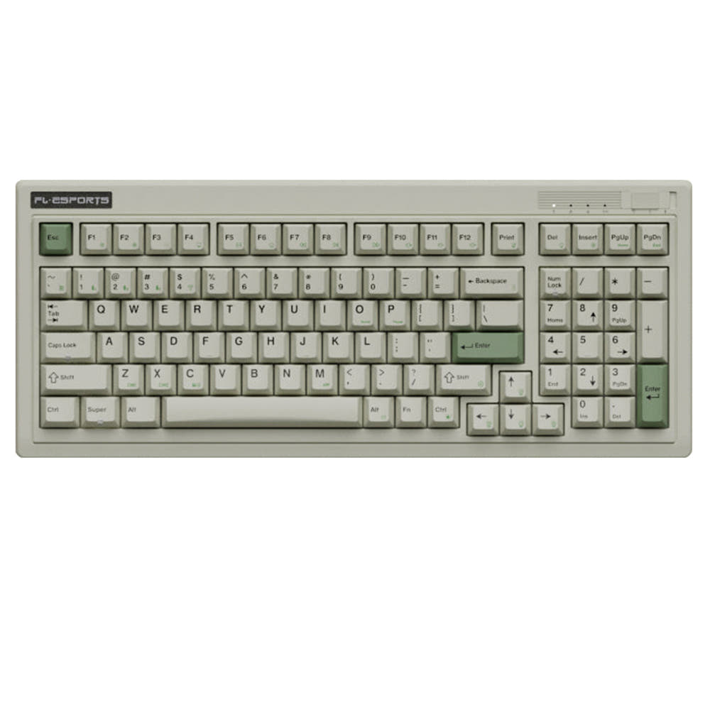 FL·ESPORTS OG98 Retro Wireless Mechanical Keyboard White / MX Ice Mint V2 Linear