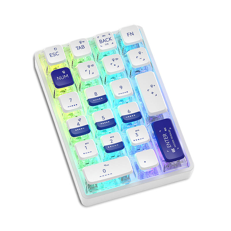 LEOBOG K21 Pudding Keycaps Wireless Number Pad Morse Code / White / LEOBOG Crystal Linear