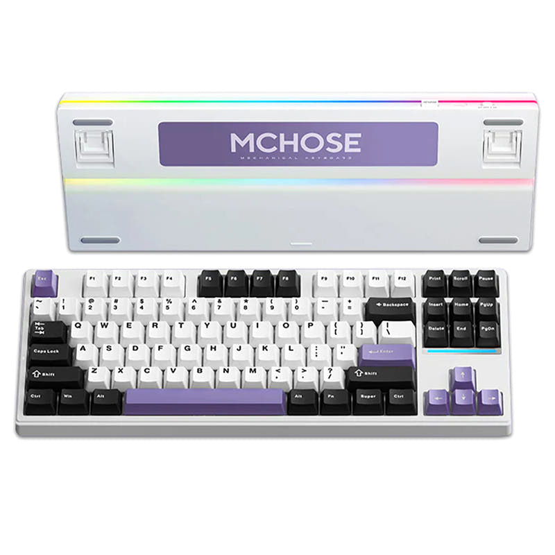 MCHOSE K87 Wireless Gasket Mechanical Keyboard Purple / Kailh Beige Ice Cream Linear