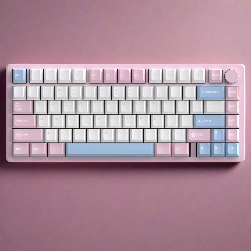 MONKA A75 Aluminum Tri-Mode Wireless Mechanical Keyboard Pink / KTT Hyacinth Linear