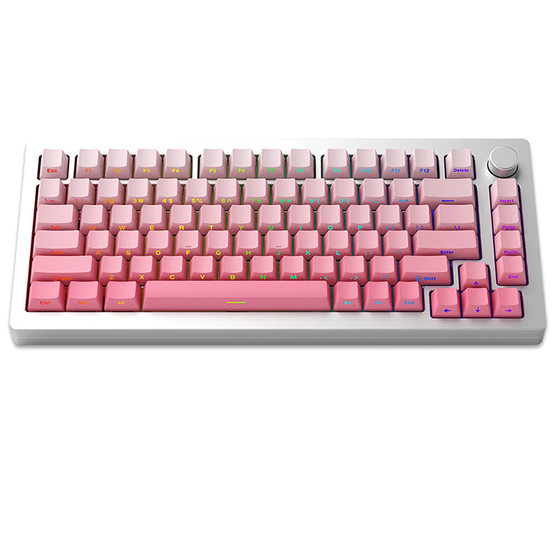 MonsGeek M1W Aluminum Wireless ANSI Mechanical Keyboard Side-Printed Keycaps Silver / Akko V3 Pro Piano Linear