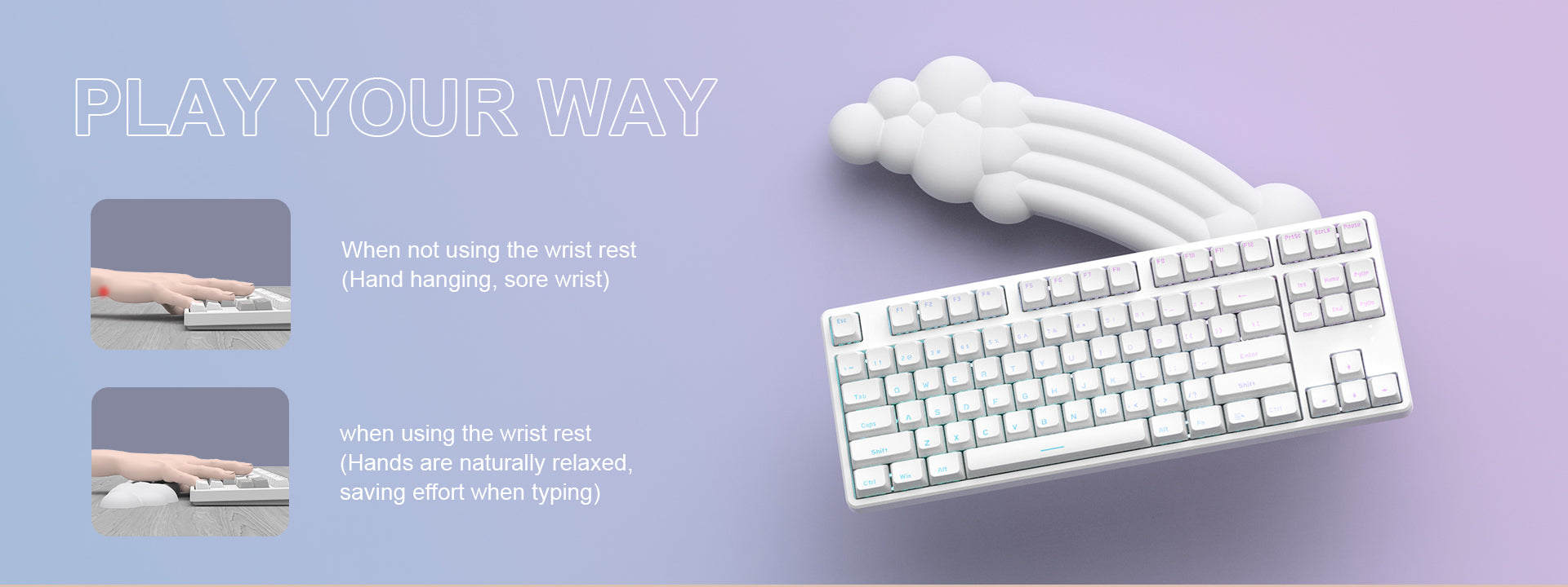 PIWIJOY Cloud Pad Keyboard Wrist Rest Soft Memory Foam