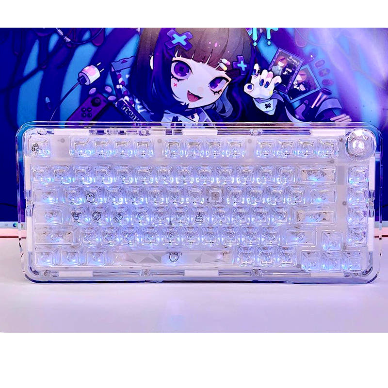 WhatGeek x FirstBlood B81 Crystal Transparent Wireless Mechanical Keyboard Crystal Transparent / FirstBlood Ice Star Jelly Linear
