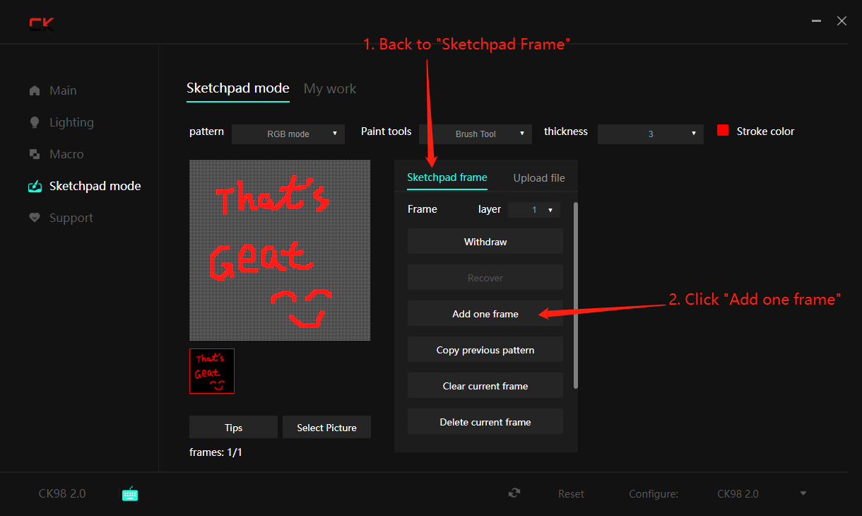 add one frame 2 - coolkiller ck98 change screen display