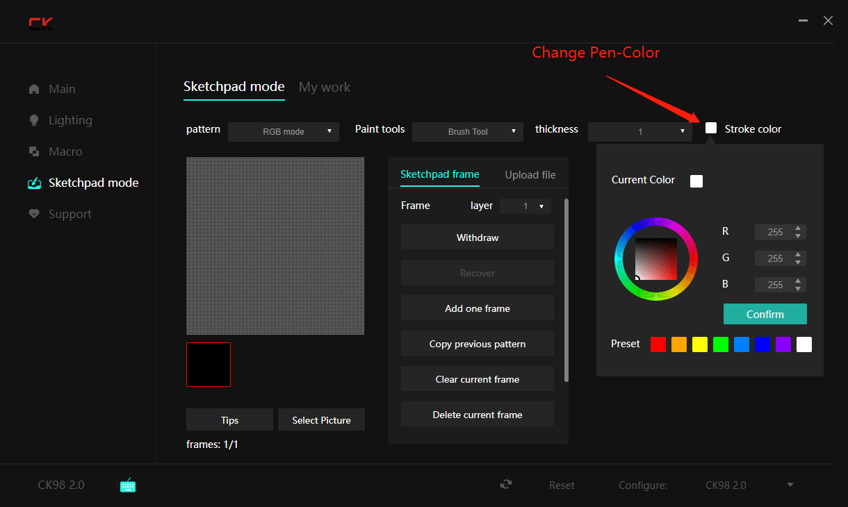 multiple colors options - coolkiller ck98 change screen image