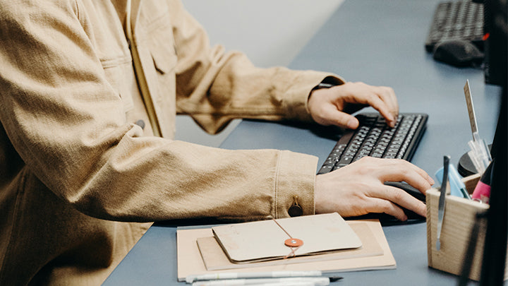 typing work desk