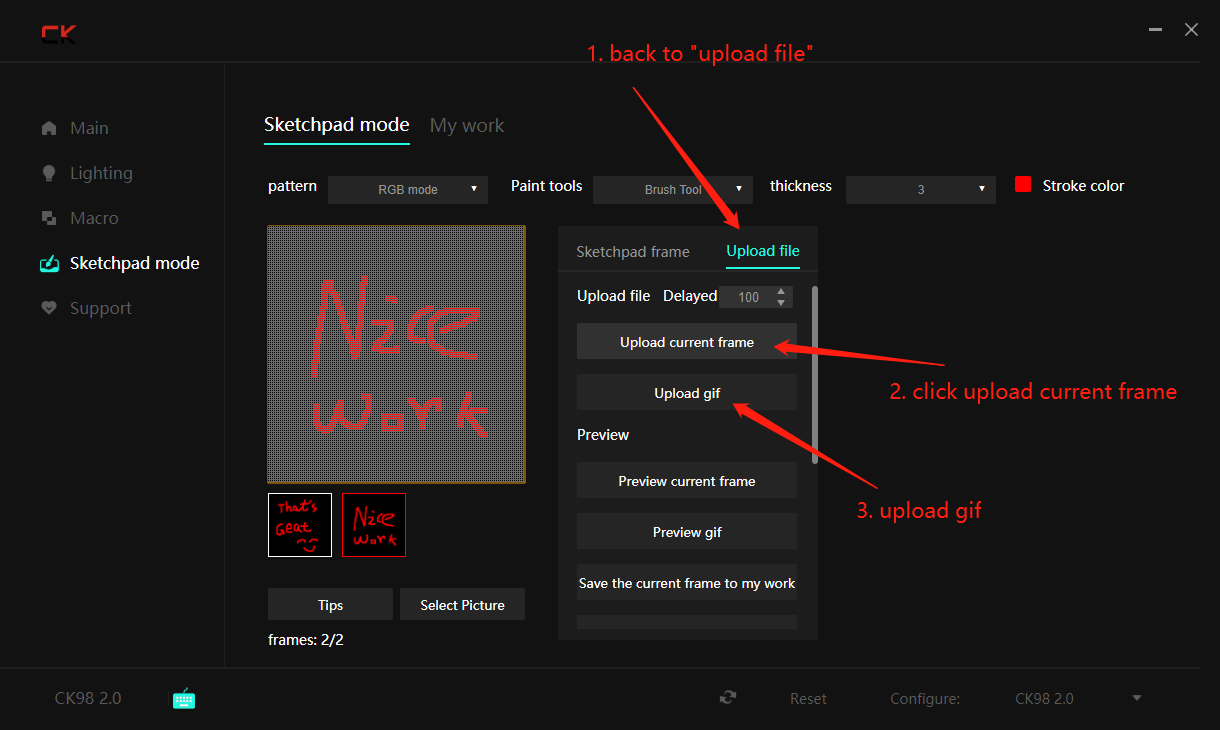 upload file - coolkiller ck98 change screen display