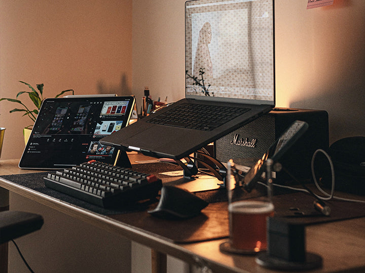 work desk setup display