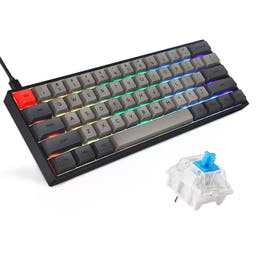 SKYLOONG GK61 Black Mechanical Keyboard as variant: Wired Only / Gateron Blue Switch