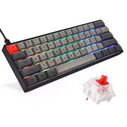 SKYLOONG GK61 Black Mechanical Keyboard as variant: Wired Only / Gateron Red Switch