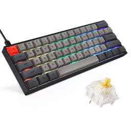 SKYLOONG GK61 Black Mechanical Keyboard as variant: Wired Only / Gateron Yellow Switch