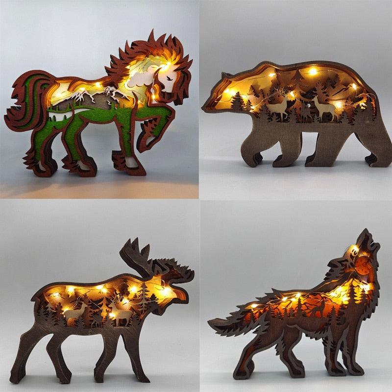 Wooden Animal LED Decoration - FORGIFTU