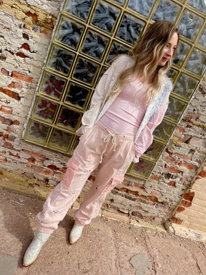 Jogger Denim Pants - Coral - Tailored West Fashion Boutique