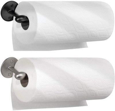 Modern Round Paper Towel Holder for Kitchen Wall Mount/Under Cabinet (Chrome