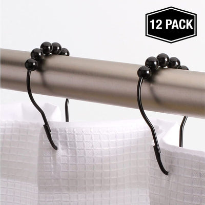 2lbDepot Shower Curtain Rings Hooks - Chrome Finish - Premium 18/8 Stainless Steel