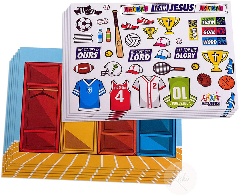 Kicko Make a Sports Sticker Scene - Set of 12 Sports-Themed Stickers for Birthday Treat
