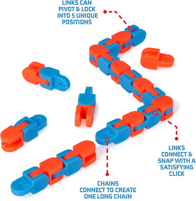 Wacky Tracks Sensory Fidget Toys Snap and Click Fidget Cube Puzzles Bulk Set of 6