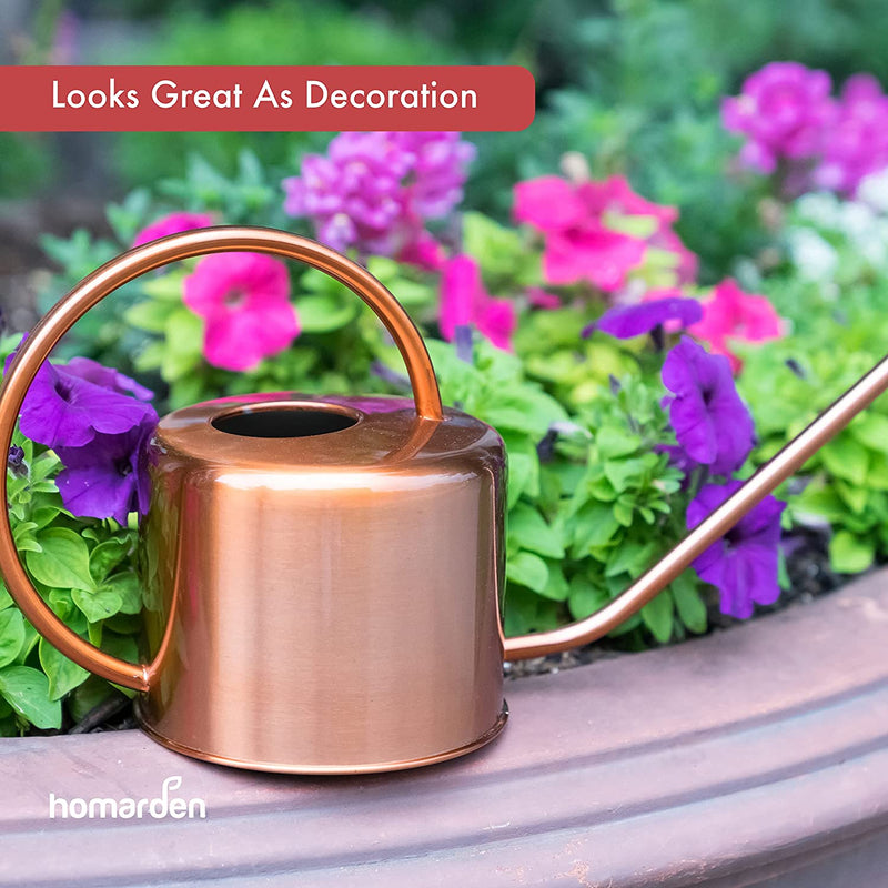 Copper -colored 40Oz casting can casting can made of metal with simple for long spout
