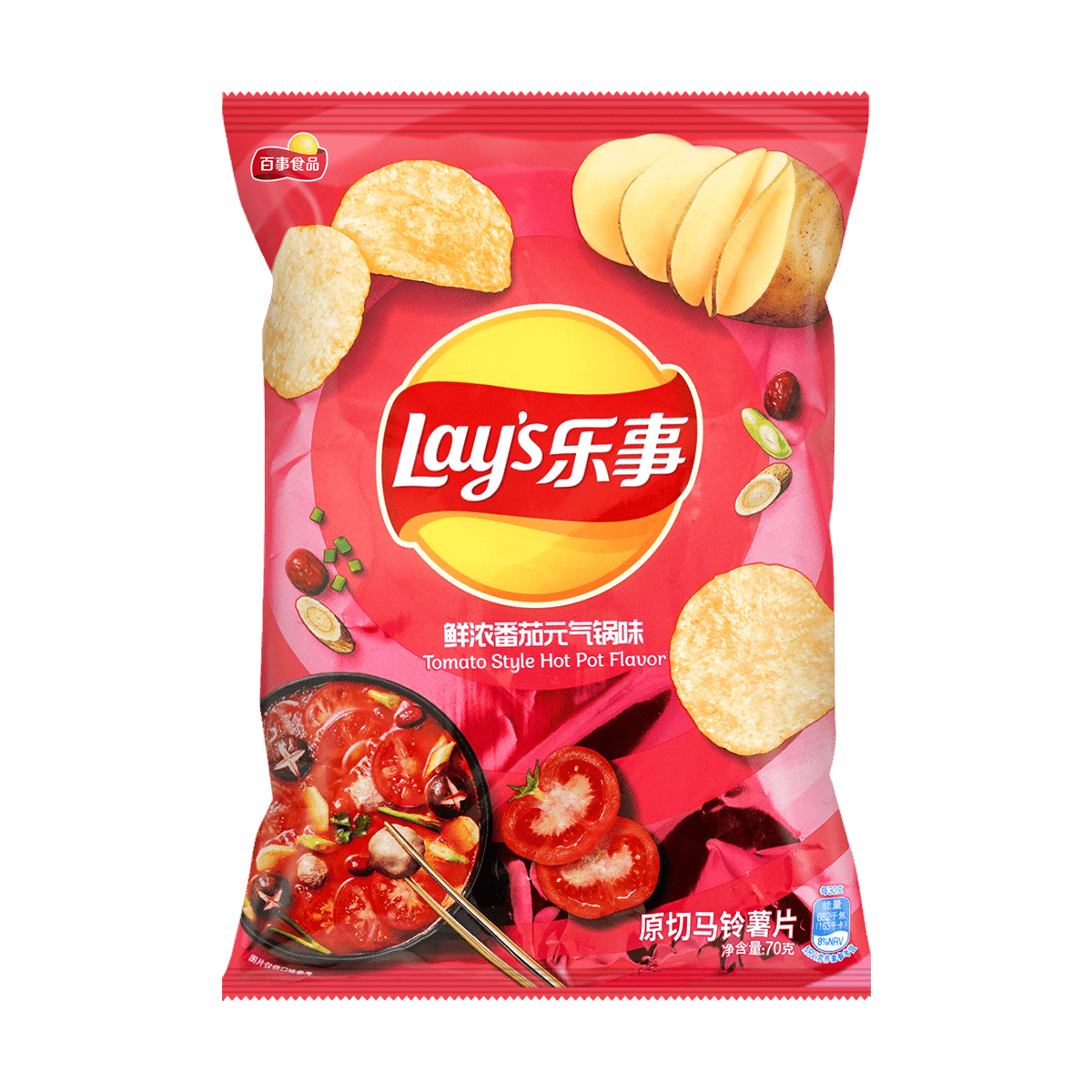 乐事 薯片 鲜浓番茄元气锅味 70g