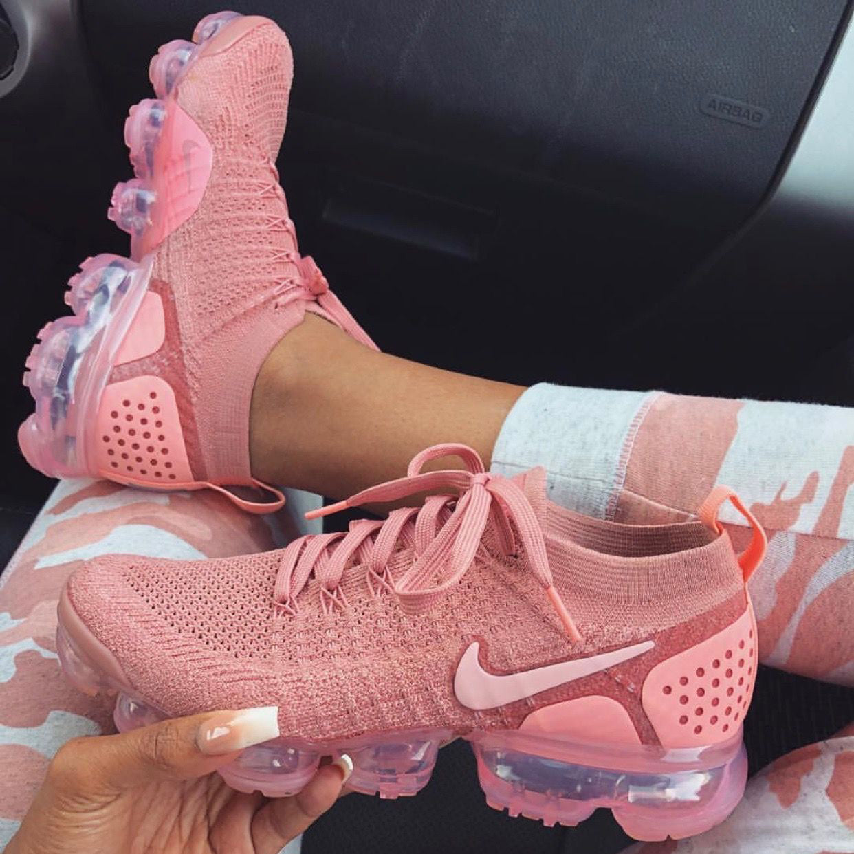 Nike Air VaporMax FlyKnit 2 Rust Pink Sneakers Shoes