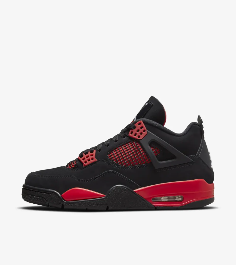 Nike Air Jordan 4 Red Thunder Sneakers Shoes