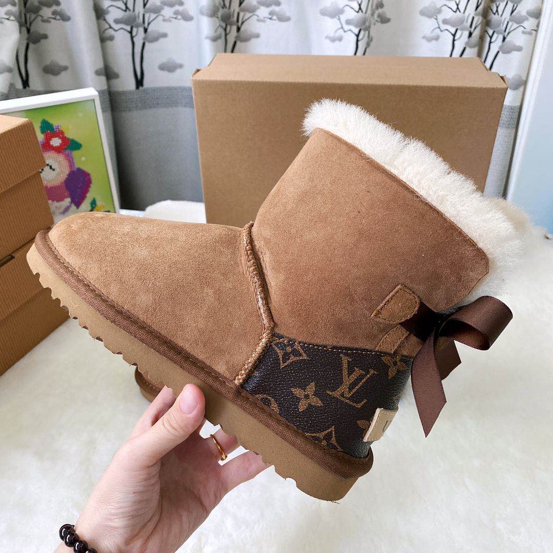 UGG x LV Louis Vuitton classic men and women leather stitching s