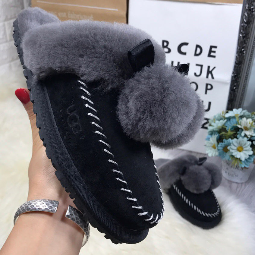 UGG Fashion Men's and Women's Plush Shoes Sandals Baotou Slippers
